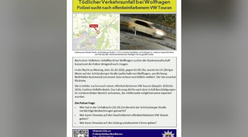 Wolfhagen: Mann stirbt bei Unfall, Polizei jagt VW-Fahrer