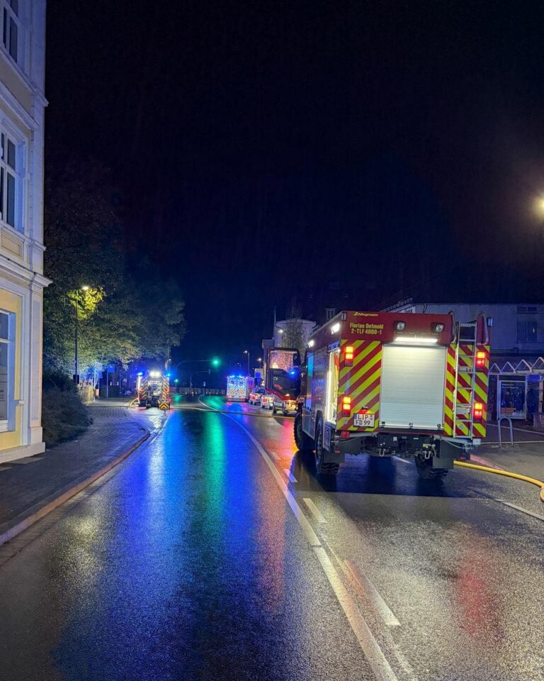 Detmold: Drama bei Zimmerbrand, Person schwer verletzt