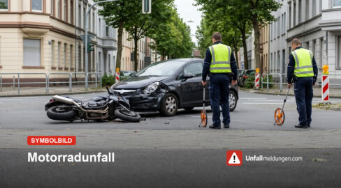 Kölbingen: Bikerin schwer verletzt nach Unfall, Vollsperrung